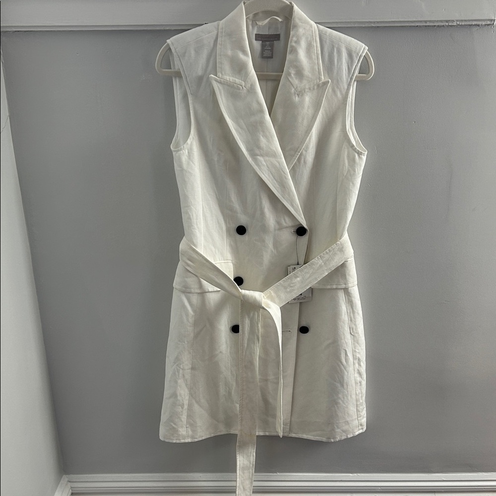 H&M White Linen Blend Dress NWT